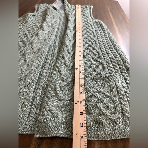 NWT Kilronan merino wool open front vest green - Picture 7 of 7